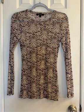 Vintage Ladies Karen Kane Long Sleeve Mesh Shirt Size Extra Large.